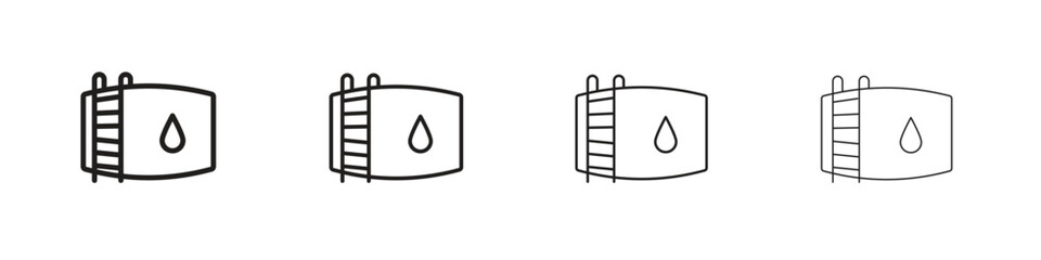 Water tank icon for graphic design, Web, UI, app. Simple abstract icons