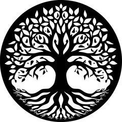 Tree of Life | Black and White Vector illustration