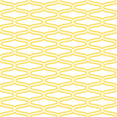 Wavy yellow trellis pattern repeats seamlessly, ideal for creating textured backgrounds and decorative designs with a simple, elegant aesthetic.