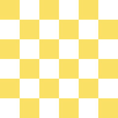 A checkered graphic with yellow and white squares, ideal for a background, seamless pattern, or design element with modern, retro appeal.