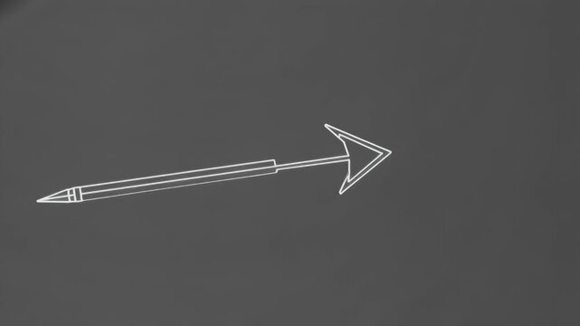 minimalist animation of arrow flying straight into center of dartboard symbolizing accuracy goal achievement and business strategy full length one line drawing motion perfect for success concept