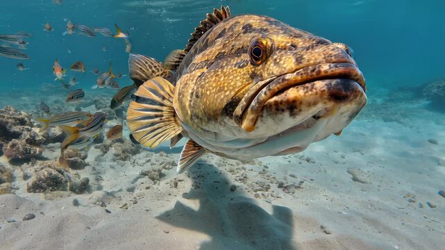Big predatory fish hunting