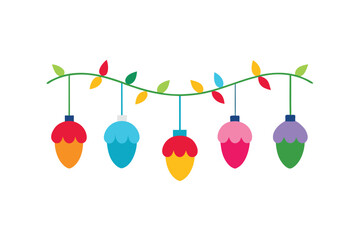 Colorful Garden Lights Hanging Above Flow