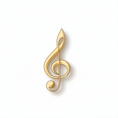 Obraz premium Elegant Gold Music Note Icon on White Background for Artistic Creations