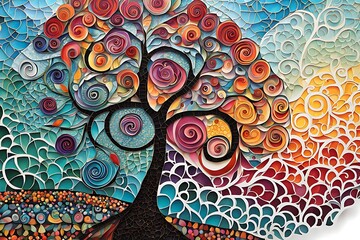 abstract colorful tree