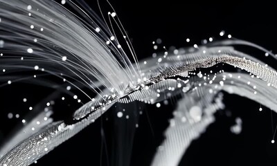 Abstract Lines Flowing from Digital Surface Slow Motion - Powered by Adobe