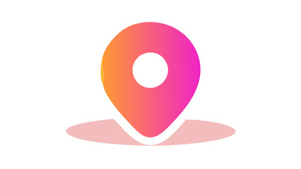 Modern gradient location pin icon on a black background with subtle shadow