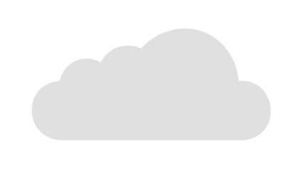 Simple flat light gray cloud icon against a solid black background