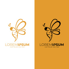 Bee logo template, honey producing animal logo