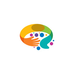 Brain care logo with colorful design vector, smart logos