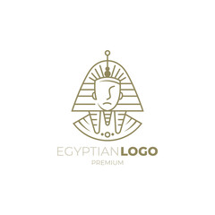 egyptian king logo with line style, people logos
