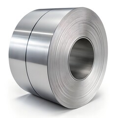 Steel Coils Isolated on White Background – Industrial Metal Rolls in 16K