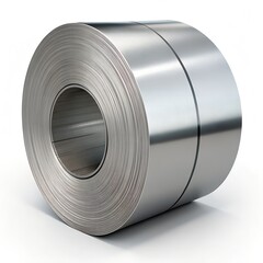 Steel Coils Isolated on White Background – Industrial Metal Rolls in 16K
