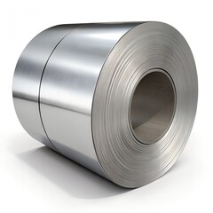 Steel Coils Isolated on White Background – Industrial Metal Rolls in 16K