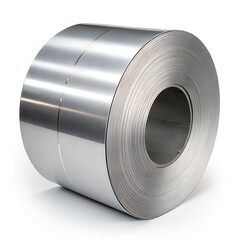 Steel Coils Isolated on White Background – Industrial Metal Rolls in 16K