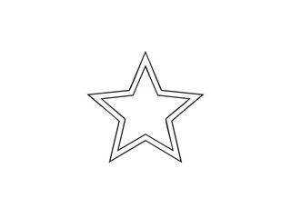 Clean black outline of a five-pointed star on a white background. This versatile graphic is perfect for ratings, awards, web icons, and design