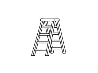 Illustration of a stepladder. Ideal for showcasing construction, home improvement, or DIY projects