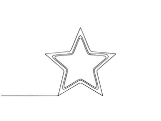 Obraz premium Minimalist illustration of a star, drawn with a single continuous line. Simple, elegant design suitable for decoration, branding, and logos