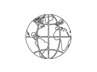 Fototapeta premium Simple line art globe illustration