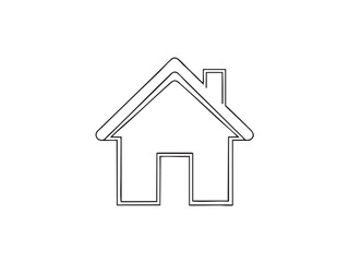Fototapeta premium Simple line art house icon. Perfect for websites, apps, or presentations needing a clean, minimalist home symbol