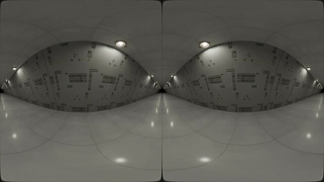 Futuristic Symmetrical Corridor 360 vr looping animation