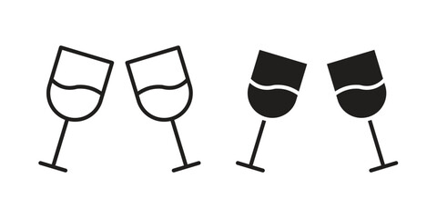 Fototapeta premium Wine toast icon concept for infographic, website or app.