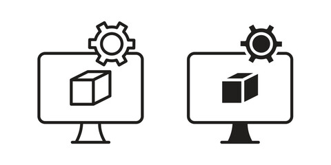 Virtual machine icon concept for infographic, website or app.