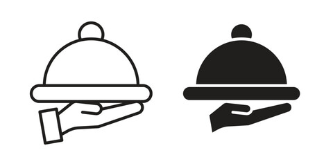 Fototapeta premium Restaurant Tray icon concept for infographic, website or app.