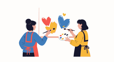 Celebrating national girlfriend day with heartfelt art and creative expressions on a canvas, showcasing colorful affection.