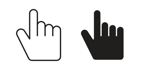 Obraz premium Pointing hand icon concept for infographic, website or app.