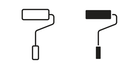 Paint roller icon concept for infographic, website or app.