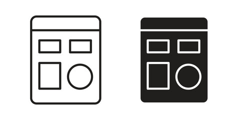 Mood board icon concept for infographic, website or app.