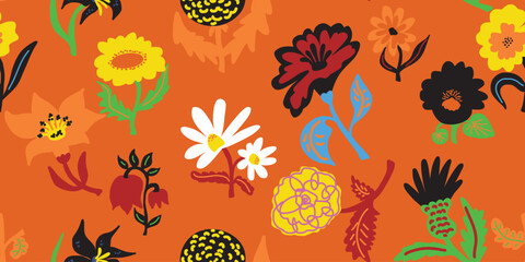 pattern seamless, nature motifs