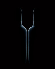 Wine Bottle Silhouette with Minimal Lighting on Black Background – Elegant Conceptual Still Life