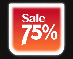 An illustration of a discount coupon with the inscription Sale 75%. Vector graphics. EPS.