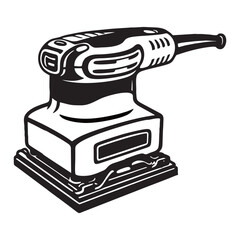 silhouette image of a Wood Sanding Machine on a white background