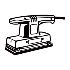 silhouette image of a Wood Sanding Machine on a white background