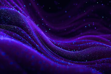 Abstract purple wavy fabric with glittery particles