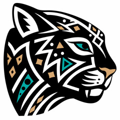 Intricate Aztec Jaguar Head Design A Blend of Ancient Art and Wildlife Aesthetics