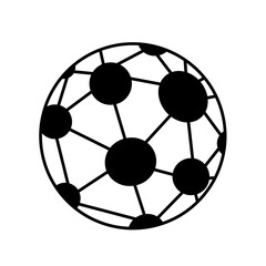 Simple vector illustration of a classic ball with bold colors and clean lines, perfect for sports, games, kids' themes, and playful or recreational design projects.