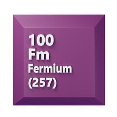 Fermium 3D Periodic Table Icon