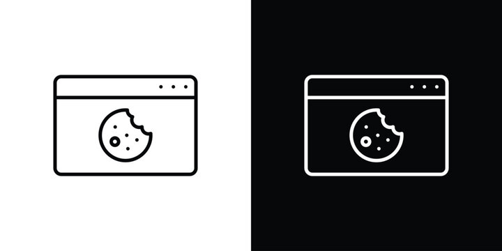 web Cookies icon Logo Template. lianer pictogram set.