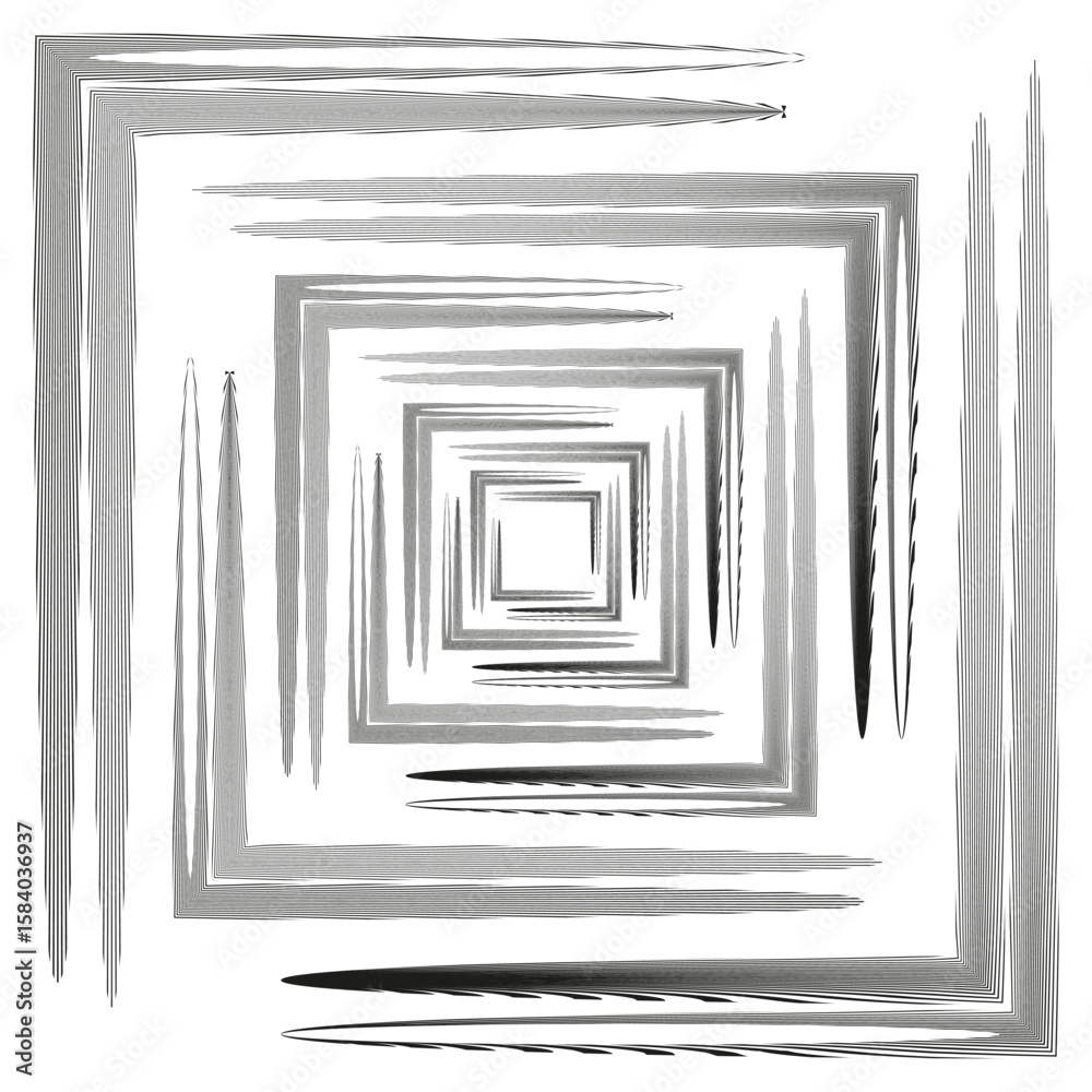 Poster abstract square forms. brush stroke texture. dynamic geometric pattern. vector modern art