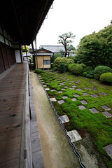 京都東福寺本坊庭園の市松模様の苔