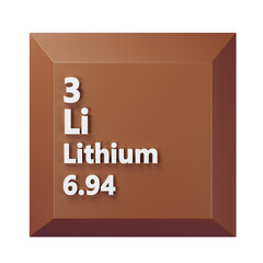 Lithium 3D Periodic Table Icon