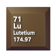Lutetium 3D Periodic Table Icon