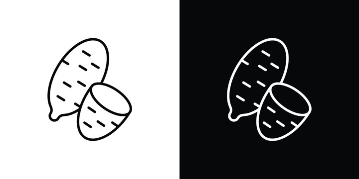 Sweet potato icon Logo Template. lianer pictogram set.
