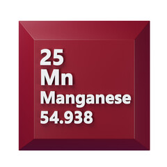 Manganese 3D Periodic Table Icon