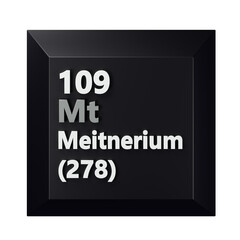 Meitnerium 3D Periodic Table Icon