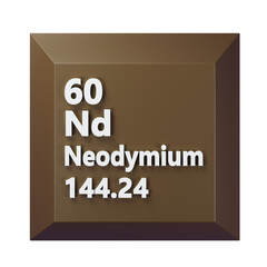 Neodymium 3D Periodic Table Icon